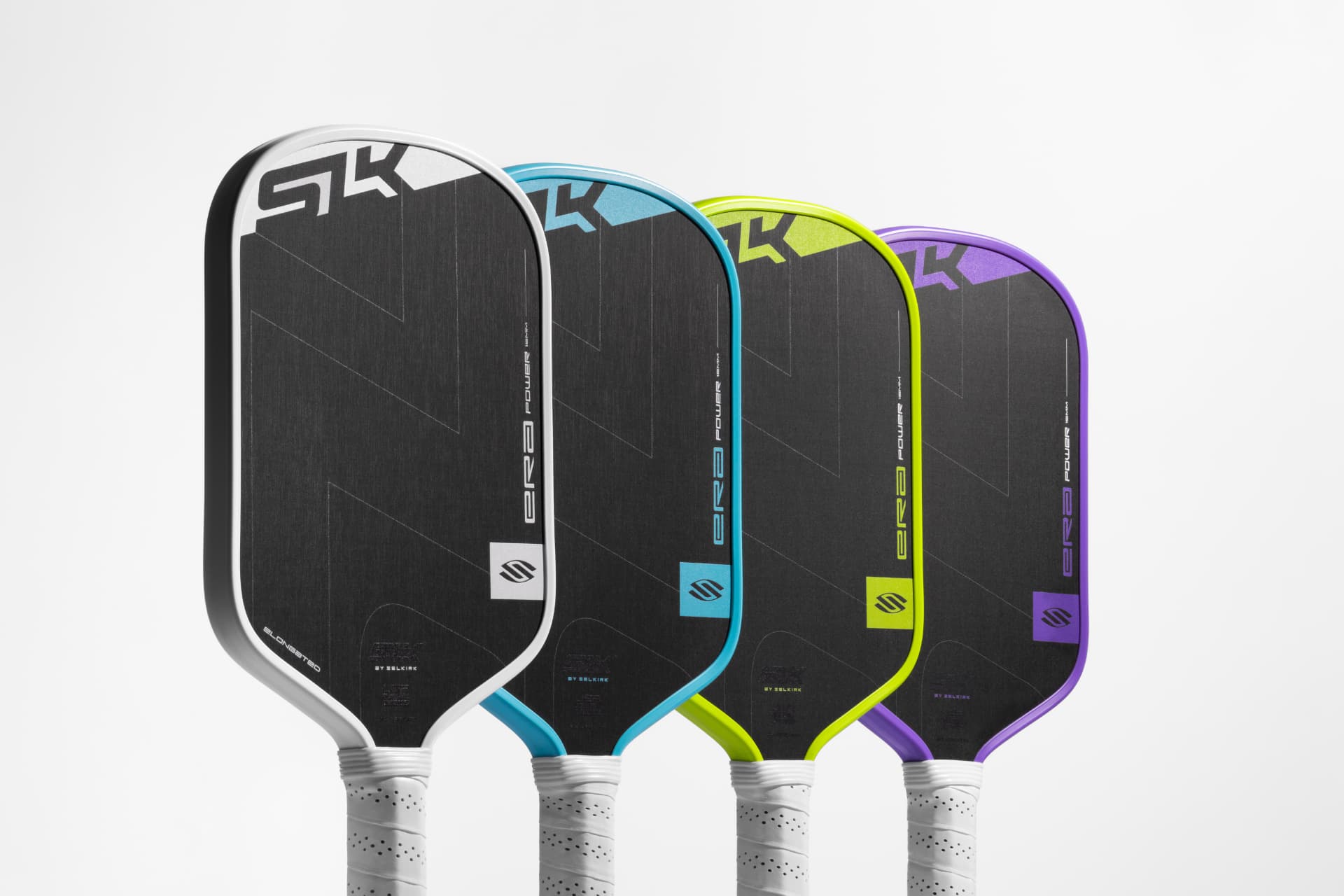 Selkirk SLK ERA Power Elongated pickleball paddles in four colorways