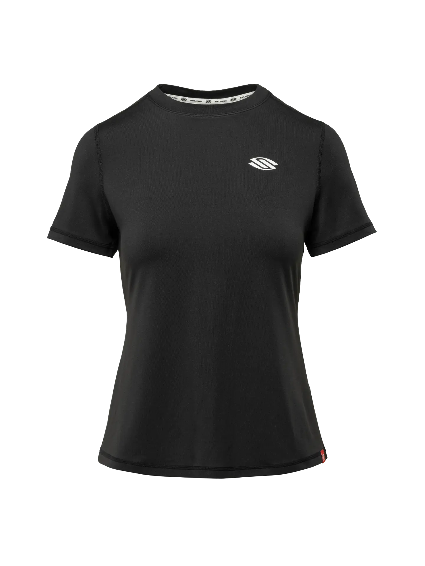 Selkirk Essentials 2.0 women's short sleeve pickleball shirt in black